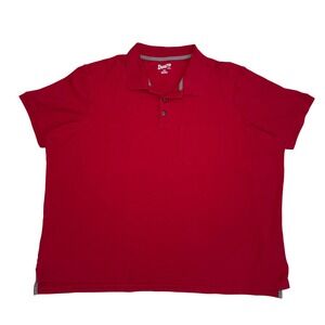 Duluth Trading Co Mens 3XL Red Relaxed Fit 100% Cotton Pique‎ Pocket Polo Shirt